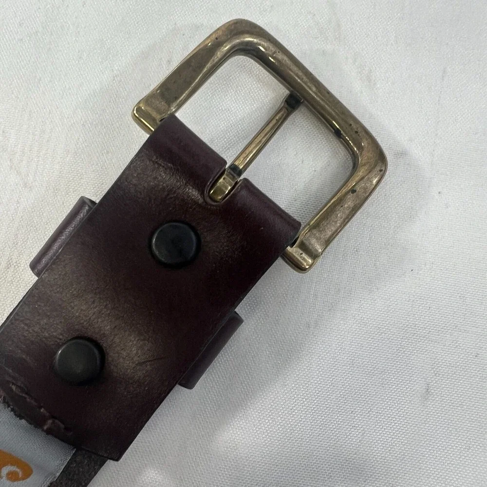 CARHARTT Men's Brown Leather Belt With Brass Buckle Size‎ 46